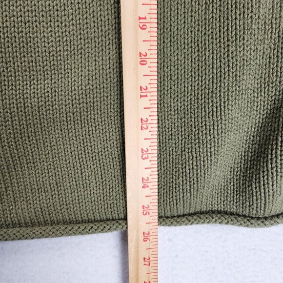 J Crew Sweater Womens Large Green Mercantile Cotton Roll Neck Knit Pullover - Picture 5 of 9